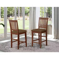 HomeStock Counter Stool-Linen Fabric Pub Height Wooden Chairs