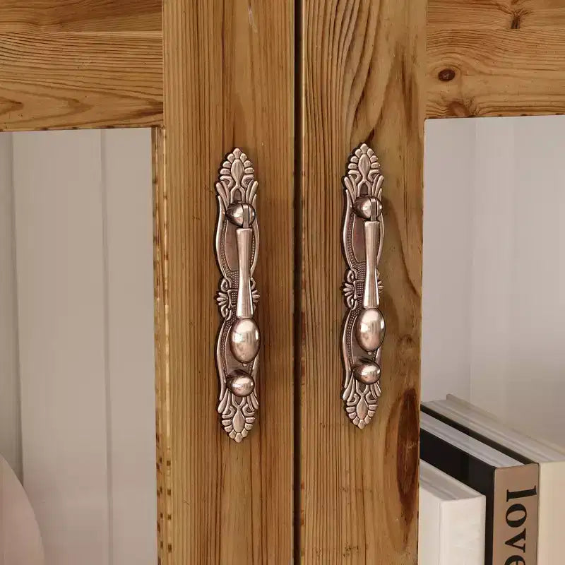 Armadietto portaoggetti verticale bianco, ante in vetro ad arco goffrate, librerie, vetrina, mobile dispensa, armadio laterale