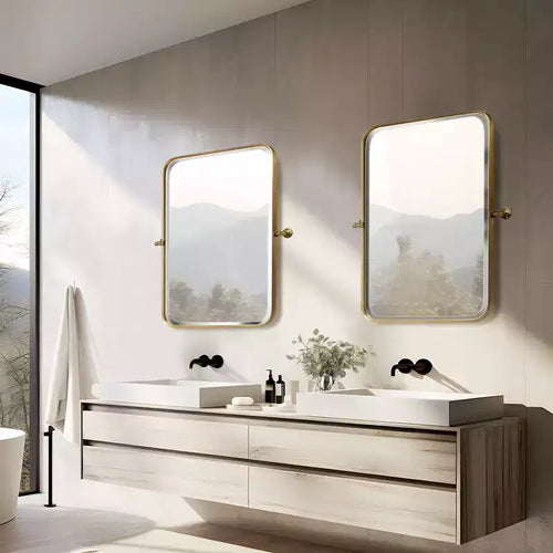 Set di 2 specchi da parete con cornice sottile in alluminio 31x23
