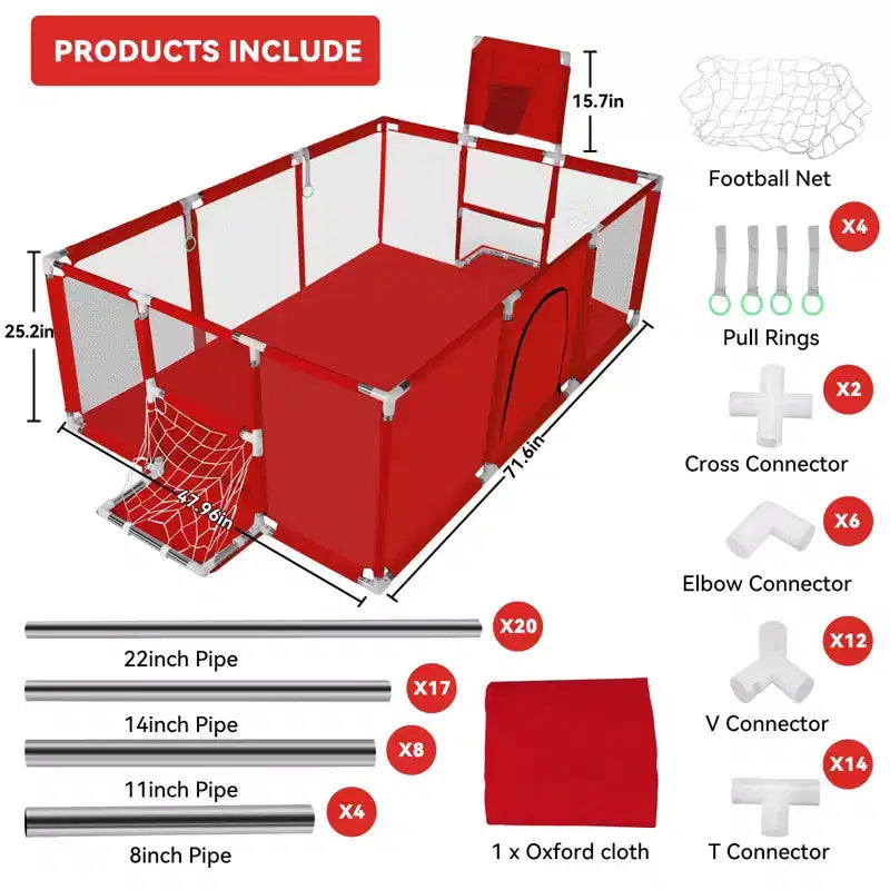 Box per neonati portatile 71x48 a 4 pannelli con canestro da basket