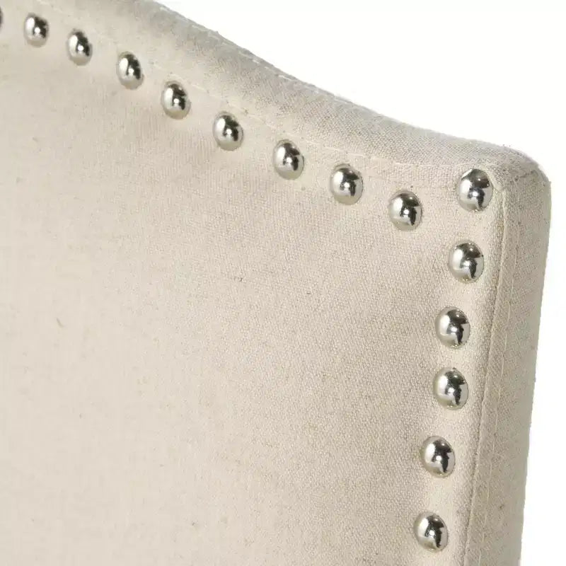 Sgabelli da Bar Imbottiti con Borchie Decorative e Schienale Curvo (Set di 2)