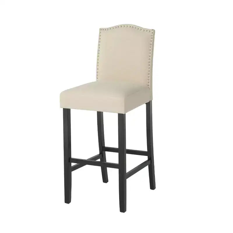 Sgabelli da Bar Imbottiti con Borchie Decorative e Schienale Curvo (Set di 2)