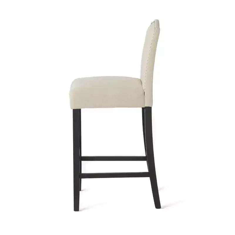Sgabelli da Bar Imbottiti con Borchie Decorative e Schienale Curvo (Set di 2)