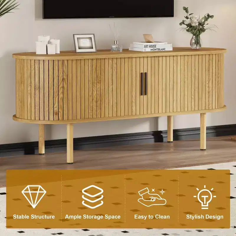 Mobile porta TV, console TV moderna con scomparto e anta scorrevole, mobile per l'intrattenimento da gaming con armadietto per soggiorno, camera da letto