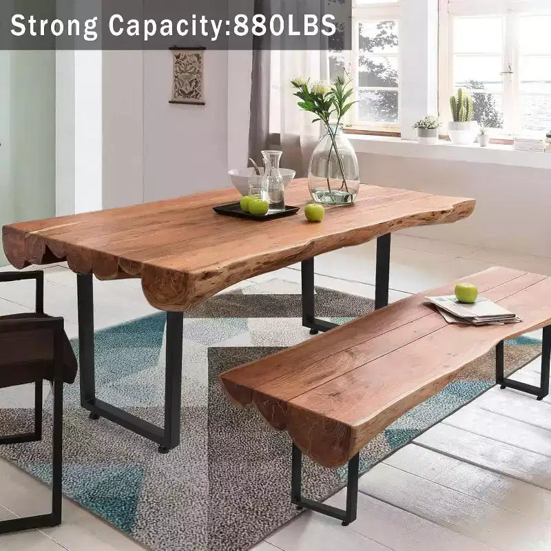 Set di 2 gambe da tavolo in metallo nero, gambe per mobili in stile industriale per tavoli da pranzo, tavolini da caffè, supporto durevole e moderno per casa e ufficio