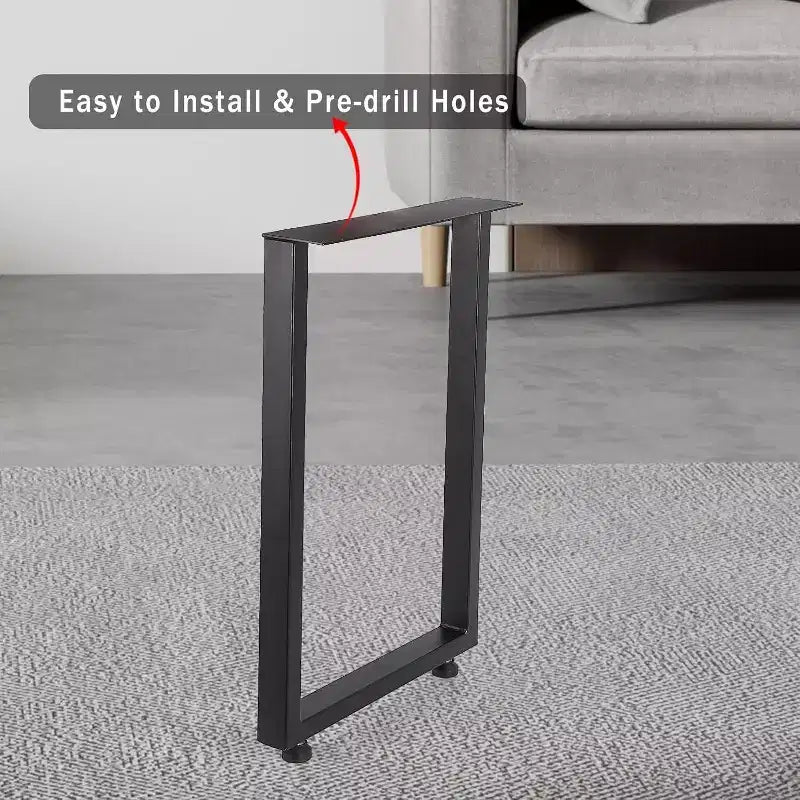 Set di 2 gambe da tavolo in metallo nero, gambe per mobili in stile industriale per tavoli da pranzo, tavolini da caffè, supporto durevole e moderno per casa e ufficio