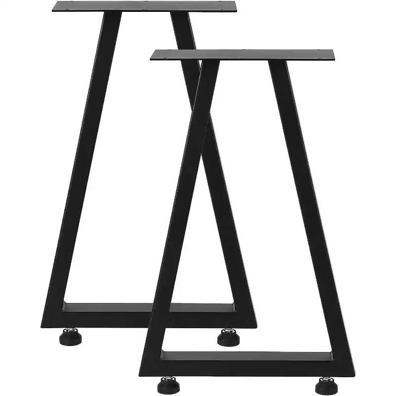 Set di 2 gambe da tavolo in metallo nero, gambe per mobili in stile industriale per tavoli da pranzo, tavolini da caffè, supporto durevole e moderno per casa e ufficio