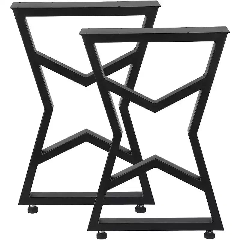 Set di 2 gambe da tavolo in metallo nero, gambe per mobili in stile industriale per tavoli da pranzo, tavolini da caffè, supporto durevole e moderno per casa e ufficio