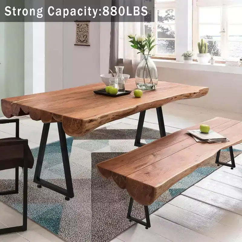 Set di 2 gambe da tavolo in metallo nero, gambe per mobili in stile industriale per tavoli da pranzo, tavolini da caffè, supporto durevole e moderno per casa e ufficio