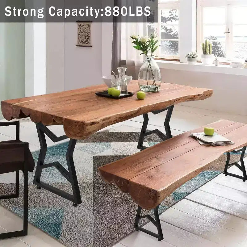 Set di 2 gambe da tavolo in metallo nero, gambe per mobili in stile industriale per tavoli da pranzo, tavolini da caffè, supporto durevole e moderno per casa e ufficio