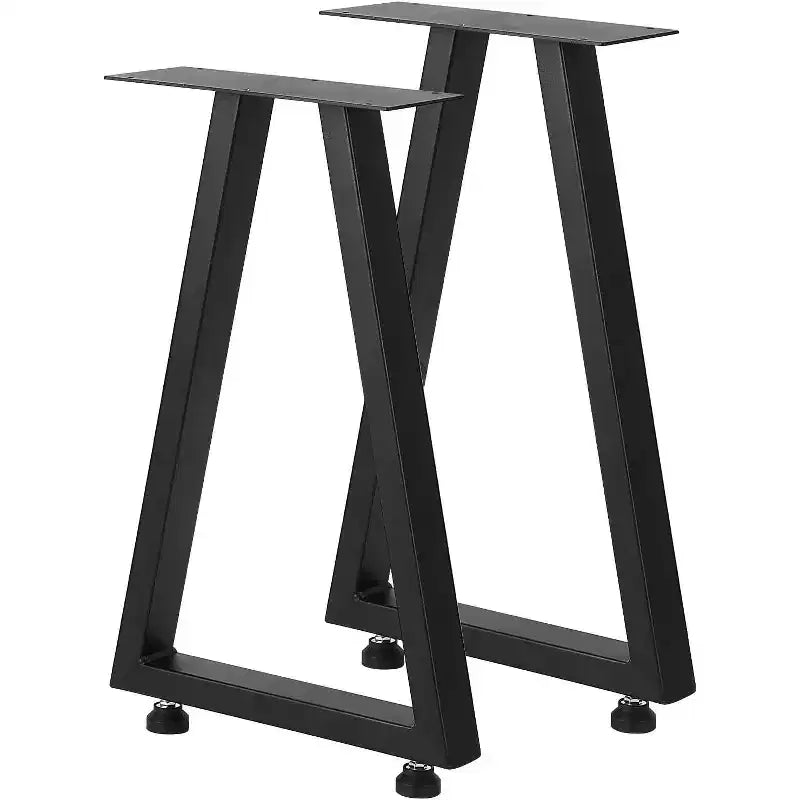 Set di 2 gambe da tavolo in metallo nero, gambe per mobili in stile industriale per tavoli da pranzo, tavolini da caffè, supporto durevole e moderno per casa e ufficio