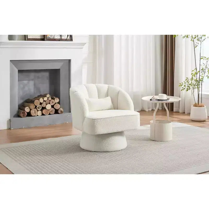 Poltrona girevole a 360° - Poltrona lounge in morbido velluto teddy