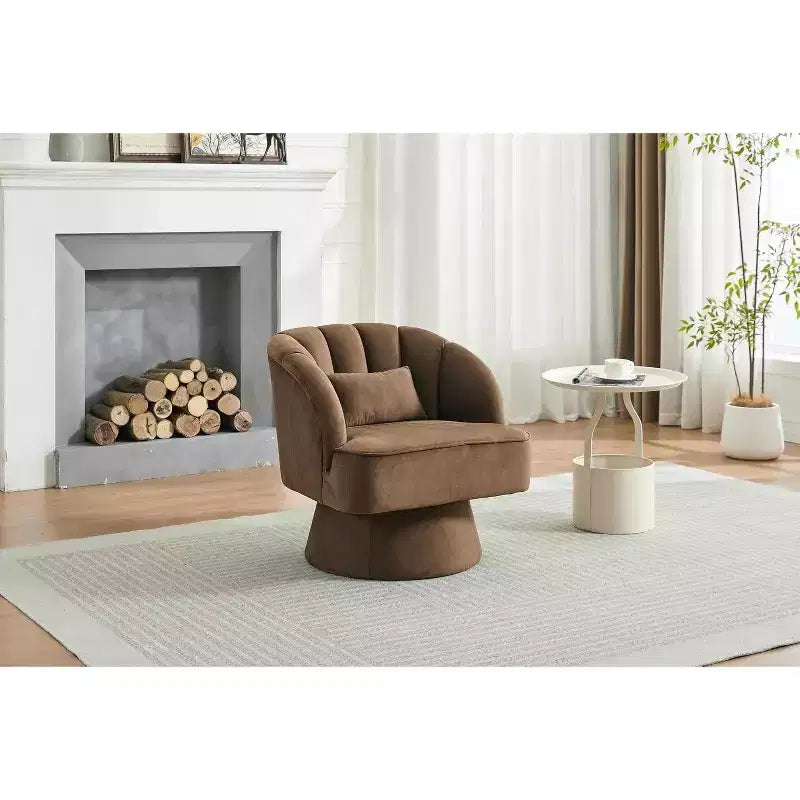Poltrona girevole a 360° - Poltrona lounge in morbido velluto teddy
