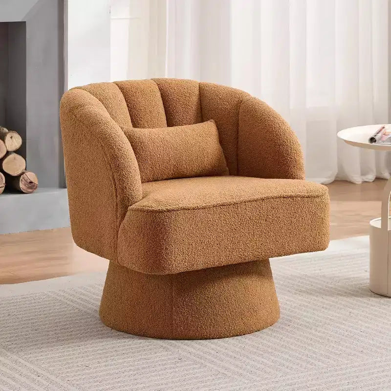Poltrona girevole a 360° - Poltrona lounge in morbido velluto teddy