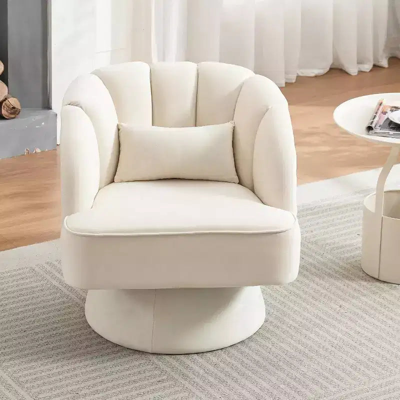 Poltrona girevole a 360° - Poltrona lounge in morbido velluto teddy