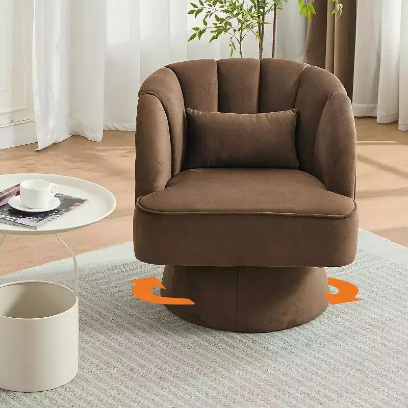 Poltrona girevole a 360° - Poltrona lounge in morbido velluto teddy