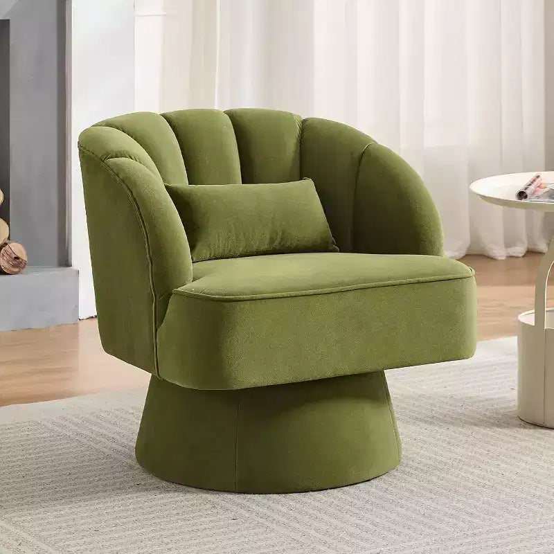 Poltrona girevole a 360° - Poltrona lounge in morbido velluto teddy