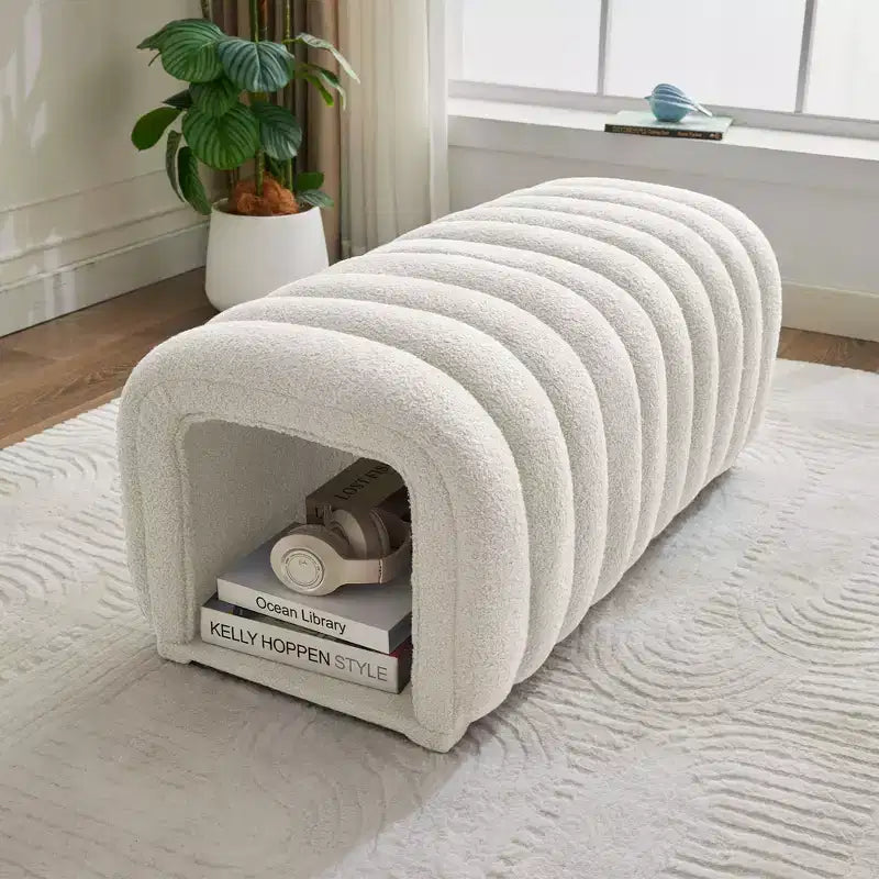 Poggiapiedi facili da collegare adatti agli animali domestici - Panca da letto 2 in 1 e tunnel gioco con 2 cuscini rimovibili