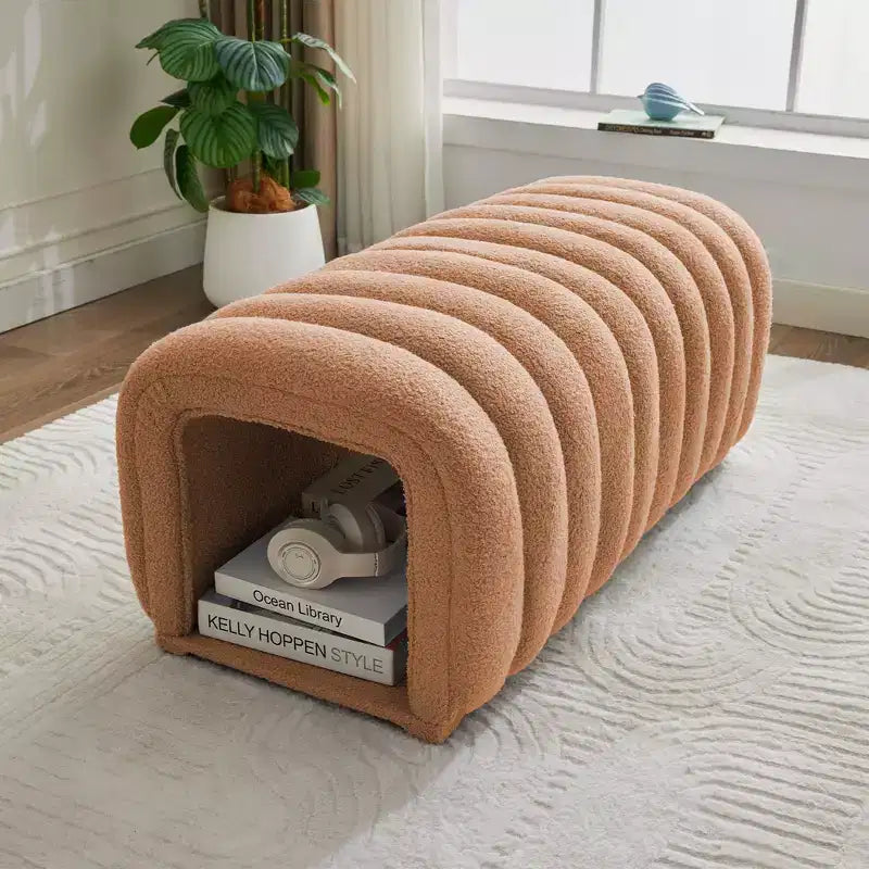 Poggiapiedi facili da collegare adatti agli animali domestici - Panca da letto 2 in 1 e tunnel gioco con 2 cuscini rimovibili