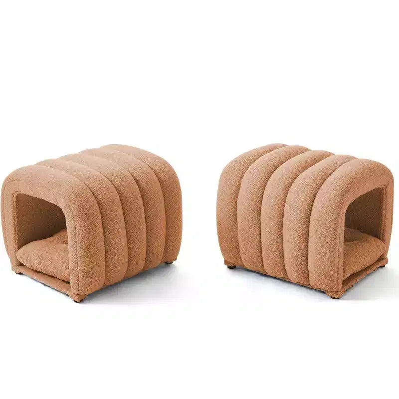 Poggiapiedi facili da collegare adatti agli animali domestici - Panca da letto 2 in 1 e tunnel gioco con 2 cuscini rimovibili
