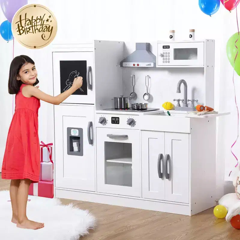 Cucina Giocattolo per Bambini, Set da Cucina in Legno con 20 Accessori per Utensili da Cucina, Set di Utensili da Cucina in Legno per Gioco di Imitazione