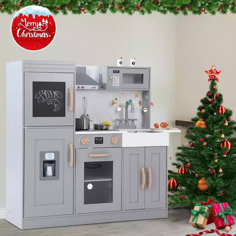Cucina Giocattolo per Bambini, Set da Cucina in Legno con 20 Accessori per Utensili da Cucina, Set di Utensili da Cucina in Legno per Gioco di Imitazione