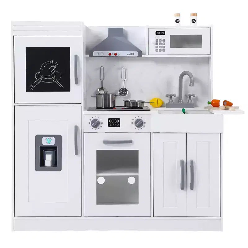 Cucina Giocattolo per Bambini, Set da Cucina in Legno con 20 Accessori per Utensili da Cucina, Set di Utensili da Cucina in Legno per Gioco di Imitazione