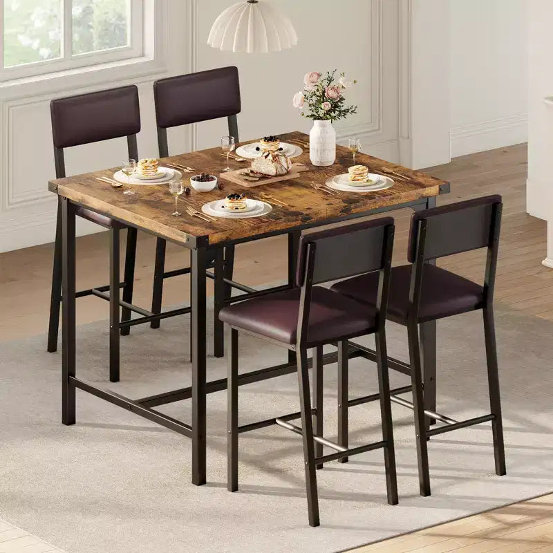 Set tavolo da pranzo da bar, mobili da pranzo moderni, mobili per sala da pranzo, costruzione durevole, design salvaspazio