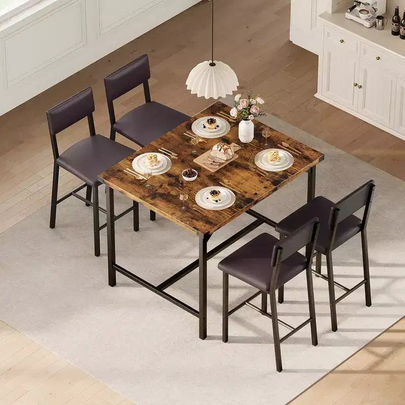 Set tavolo da pranzo da bar, mobili da pranzo moderni, mobili per sala da pranzo, costruzione durevole, design salvaspazio