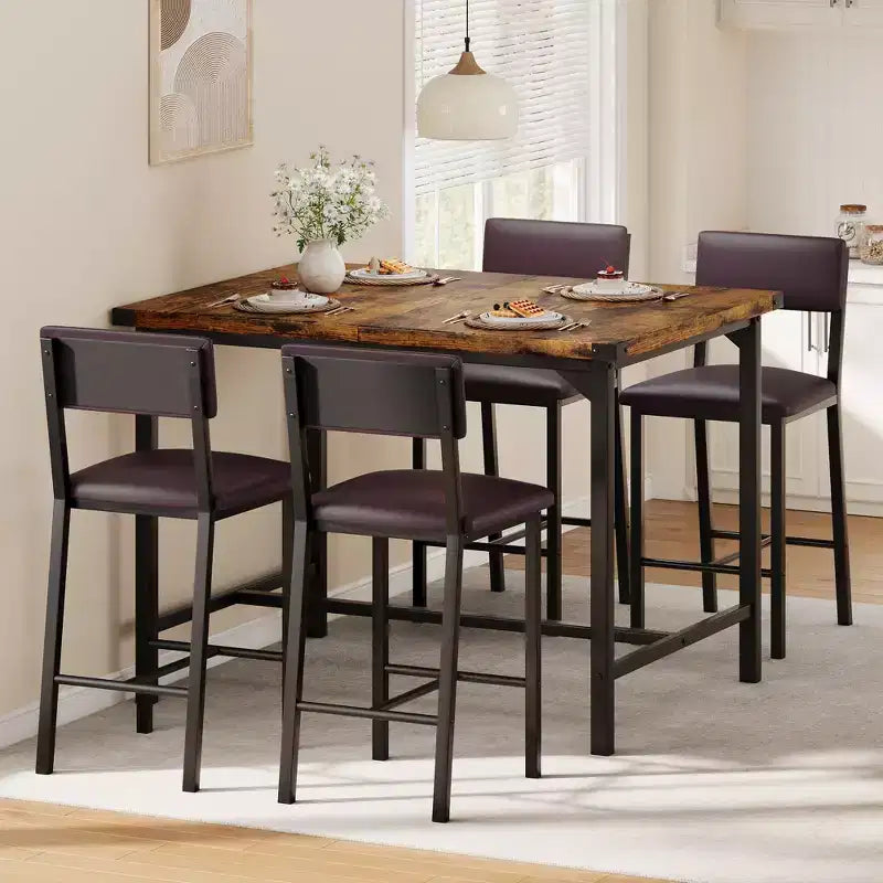 Set tavolo da pranzo da bar, mobili da pranzo moderni, mobili per sala da pranzo, costruzione durevole, design salvaspazio