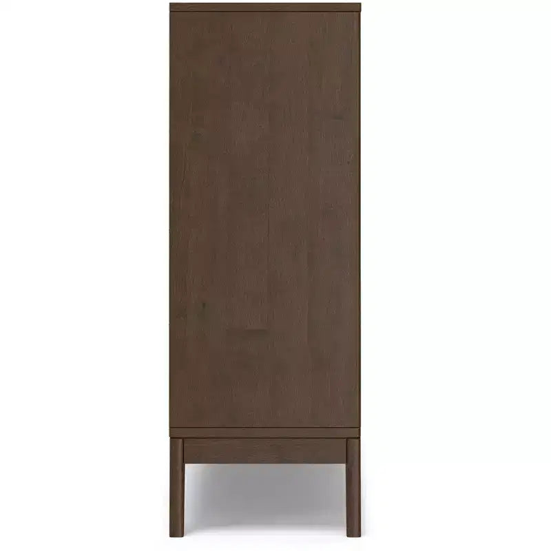 LEGNO MASSELLO 43 pollici x 42 pollici Mobile Contenitore Basso Mid-Century Moderno a 6 Cubi con Cassetti in Marrone Noce