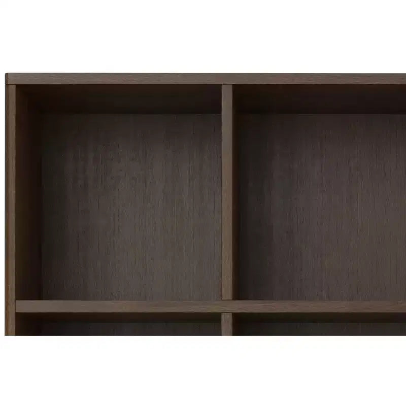 LEGNO MASSELLO 43 pollici x 42 pollici Mobile Contenitore Basso Mid-Century Moderno a 6 Cubi con Cassetti in Marrone Noce