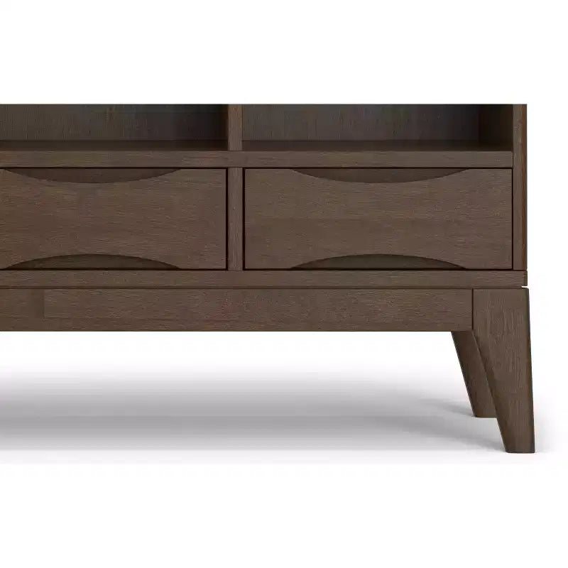 LEGNO MASSELLO 43 pollici x 42 pollici Mobile Contenitore Basso Mid-Century Moderno a 6 Cubi con Cassetti in Marrone Noce