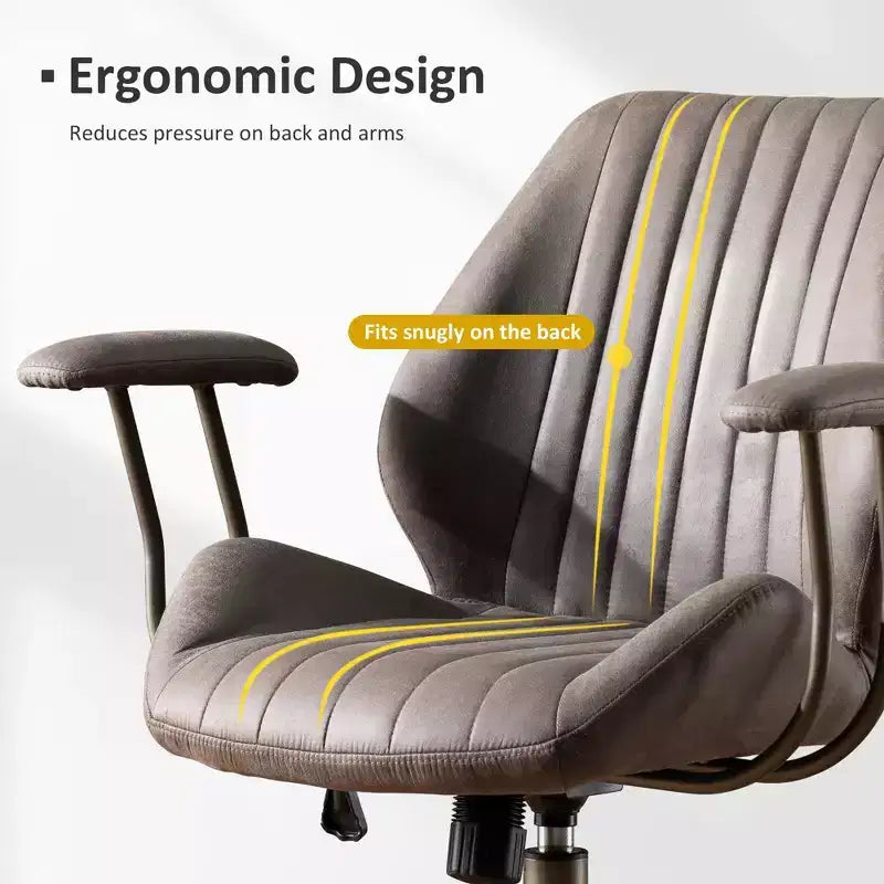 Sedia da Ufficio Ergonomica Moderna per Computer, in Tessuto Scamosciato, per Dirigenti o Ufficio Domestico