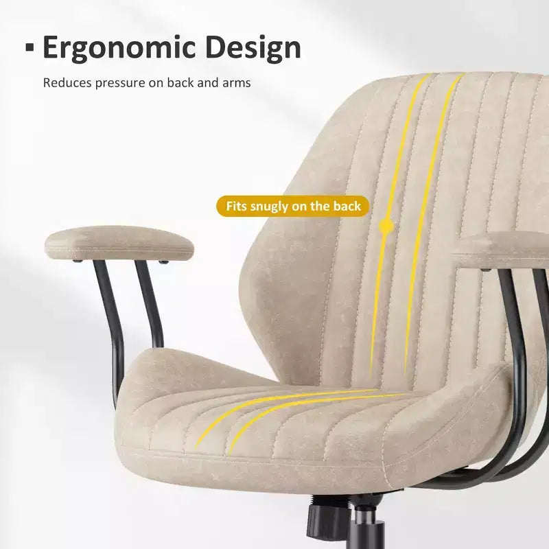 Sedia da Ufficio Ergonomica Moderna per Computer, in Tessuto Scamosciato, per Dirigenti o Ufficio Domestico