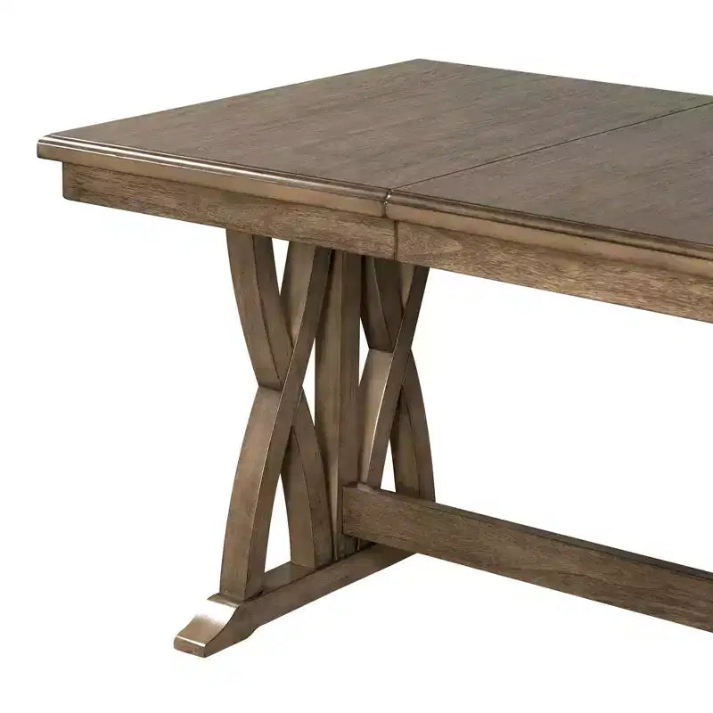 Set da Pranzo Allungabile da 7 Pezzi per 6 Persone, Tavolo da Cucina Stile Fattoria con 6 Sedie Imbottite per Sala da Pranzo, Grigio