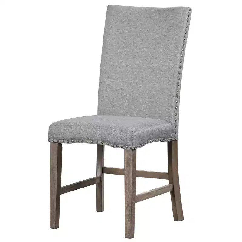 Set da Pranzo Allungabile da 7 Pezzi per 6 Persone, Tavolo da Cucina Stile Fattoria con 6 Sedie Imbottite per Sala da Pranzo, Grigio