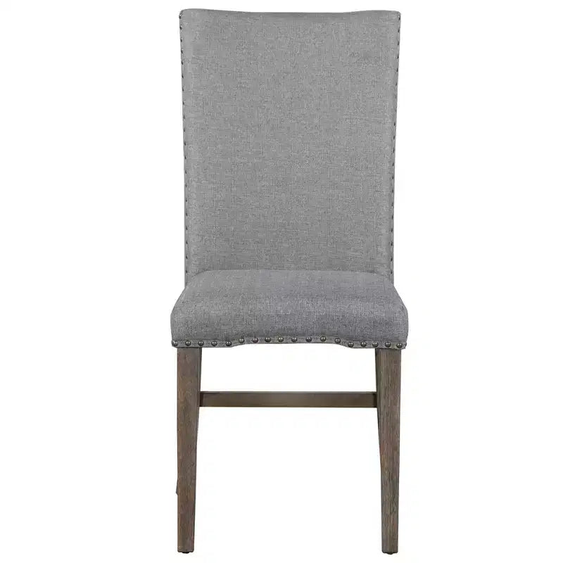 Set da Pranzo Allungabile da 7 Pezzi per 6 Persone, Tavolo da Cucina Stile Fattoria con 6 Sedie Imbottite per Sala da Pranzo, Grigio