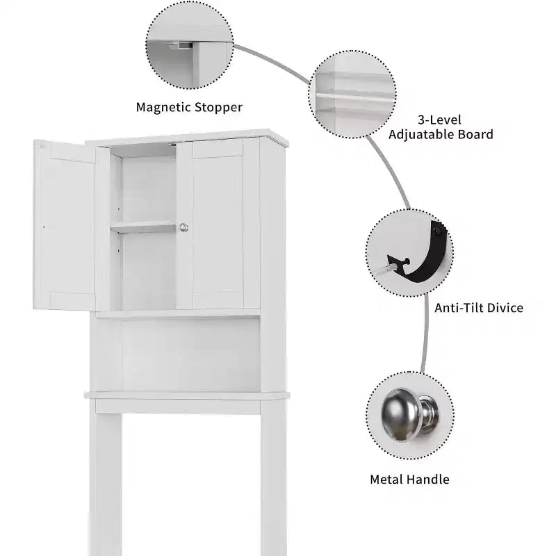 Mobiletto salvaspazio da sopra il WC (bianco)