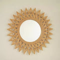 24 Modern Round Bamboo Decorative Wall Mirror with Woven Craft, Small Circle Mirror for Entryway or Living Room - Panipeachy