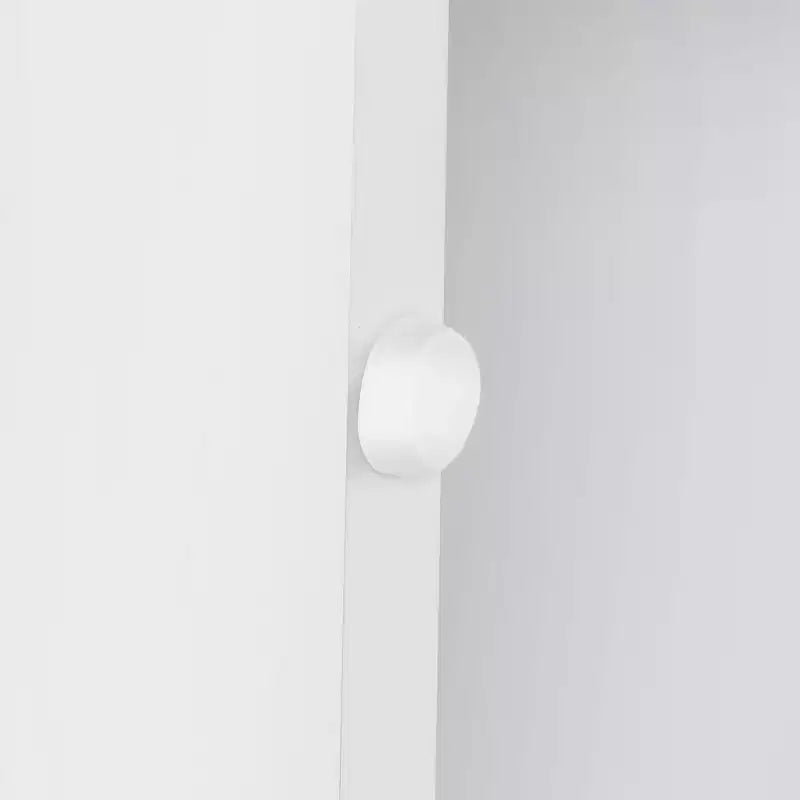 Tavolino da Caffè a LED con Contenitore, 4 Cassetti, Tavolini Moderni Lucidi per Salotto, Piccolo Tavolo Centrale con Ripiano a Giorno, Bianco