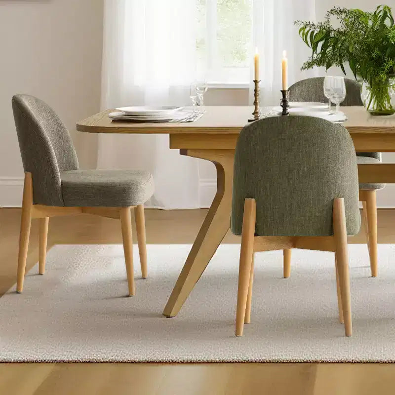 Set da pranzo da 7 pezzi, tavolo allungabile con base a cavalletto da 78-96 pollici con sedie imbottite con gambe in legno massello