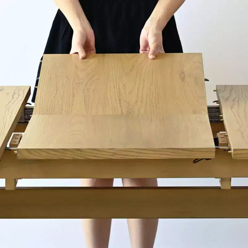 Set da pranzo da 7 pezzi, tavolo allungabile con base a cavalletto da 78-96 pollici con sedie imbottite con gambe in legno massello
