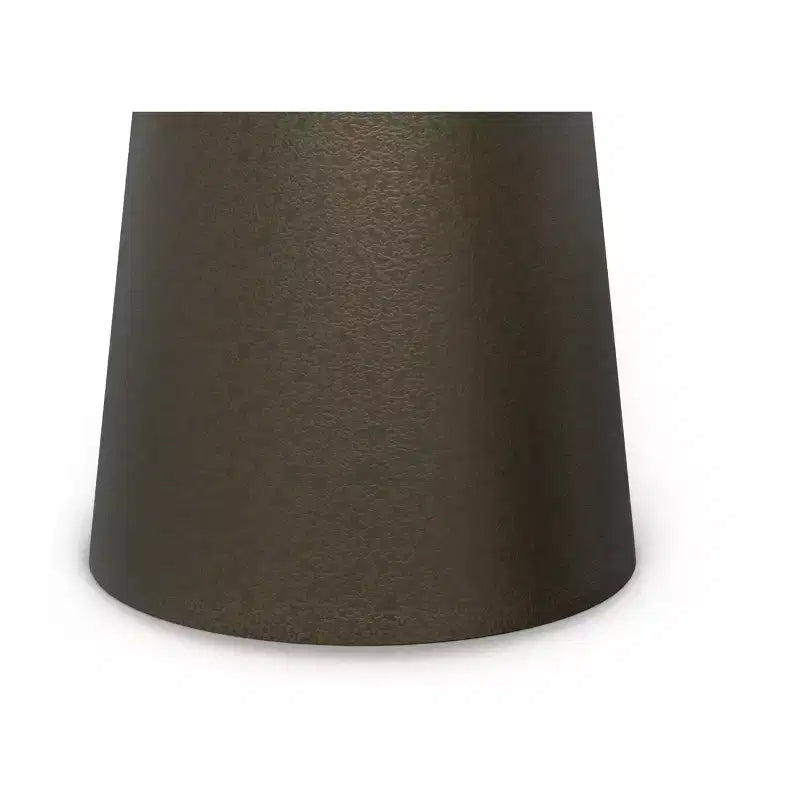 Tavolino laterale in metallo stile moderno contemporaneo, largo 30 cm, oro antico, completamente assemblato